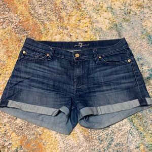 7 For All Mankind cuffed jean shorts